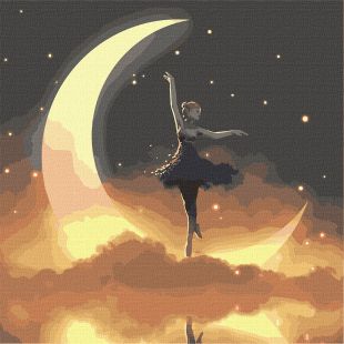 Painting by numbers - Lunar princess with metallic paints