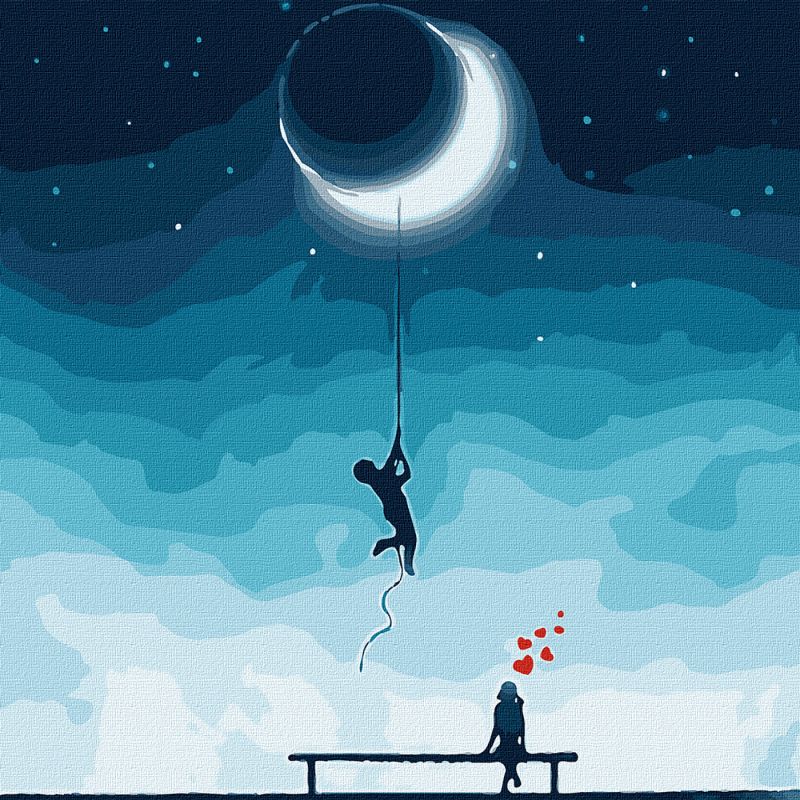 Painting by numbers - For you - the moon from the sky