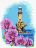 Картина за номерами - Маяк з орхідеями ©Анна Кулик