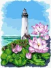 Картина за номерами - Маяк з лотосами ©Анна Кулик