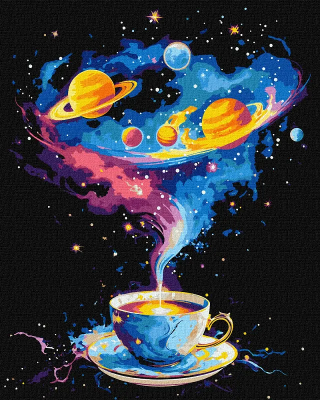 Картина за номерами - Космічний вихор з фарбами металік ©art_selena_ua