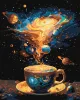 Painting by numbers - Space Tea Party with metallic paints ©art_selena_ua