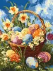 Картина по номерам - Корзина с писанками и нарциссами ©art_selena_ua