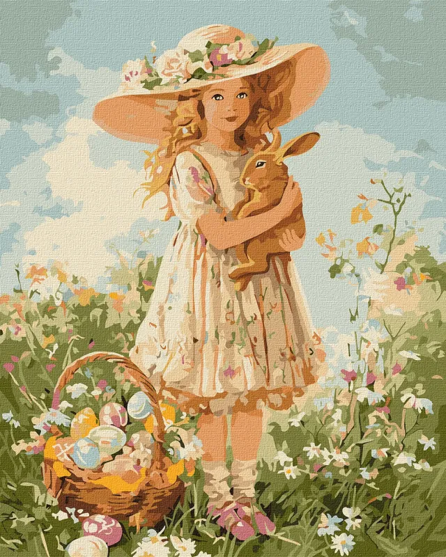 Картина по номерам - Девочка с кроликом ©art_selena_ua