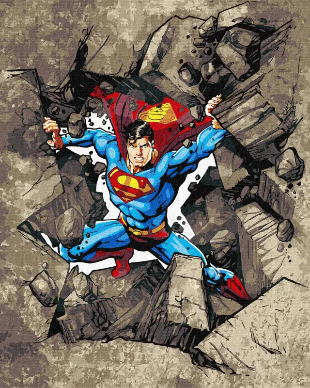 Картина по номерам - Superman: Сквозь камни ©Warner Bros.