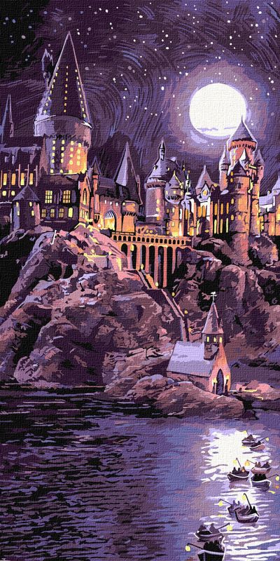 Painting by numbers - Harry Potter: Arriving at Hogwarts with extra metallic paints ©Warner Bros.