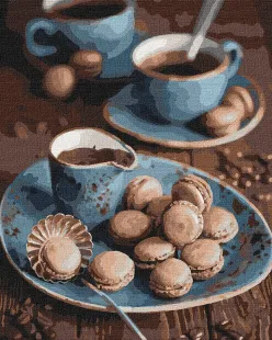 Картина за номерами - Макаруни до кави
