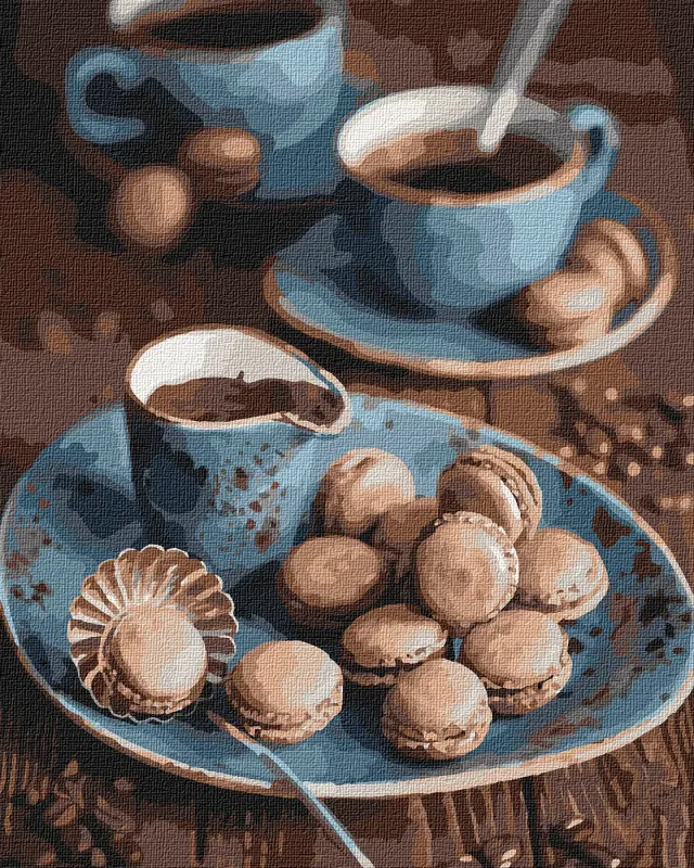 Картина за номерами - Макаруни до кави