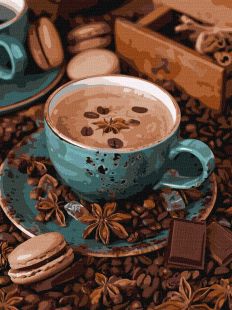 Painting by numbers - Still life with coffee