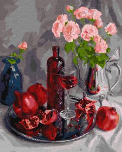 Painting by numbers - Pomegranate still life ©Julia Tomesko