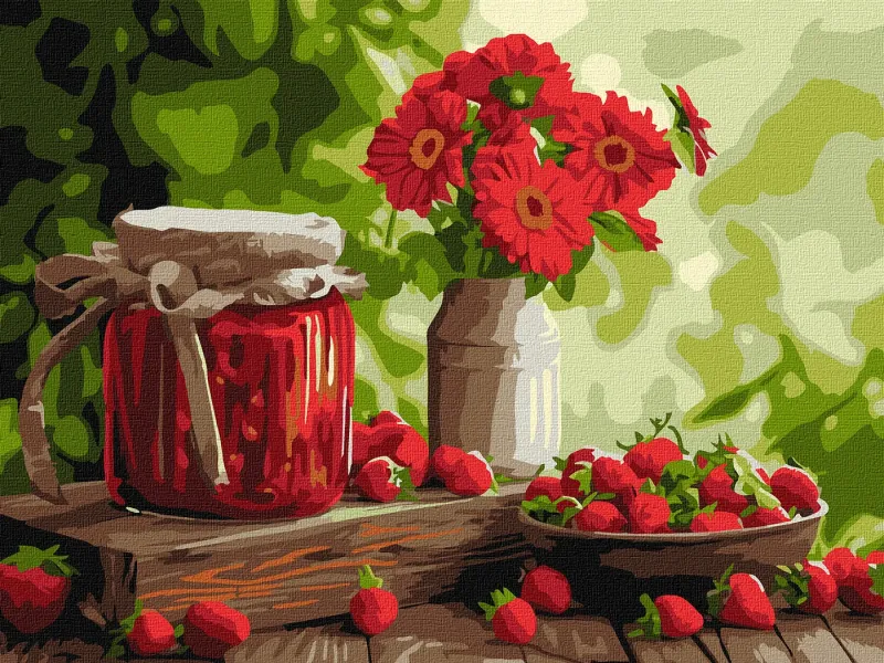 Картина за номерами - Полуничне варення ©art_selena_ua