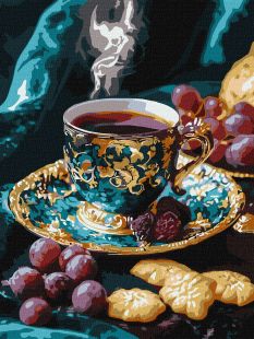 Картина по номерам - Кофе по-турецки с красками металлик extra ©art_selena_ua