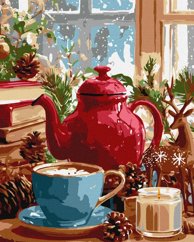 Картина по номерам - Зимняя атмосфера дома ©art_selena_ua