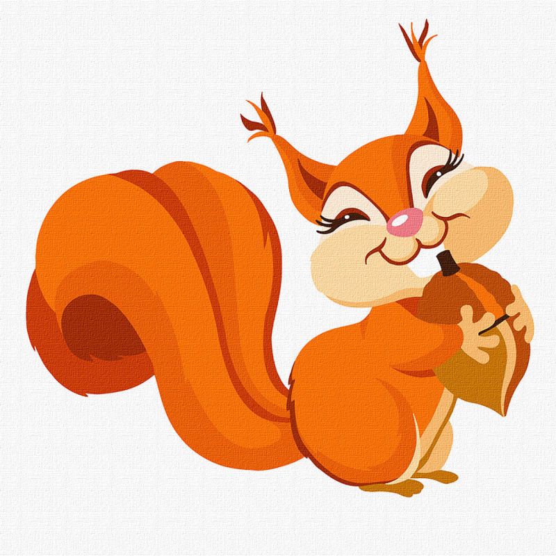Painting by numbers - Happy squirrel