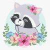Painting by numbers - Flower raccoon