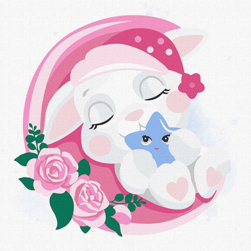 Painting by numbers - Sleepy bunny