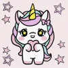 Painting by numbers - Playful unicorn
