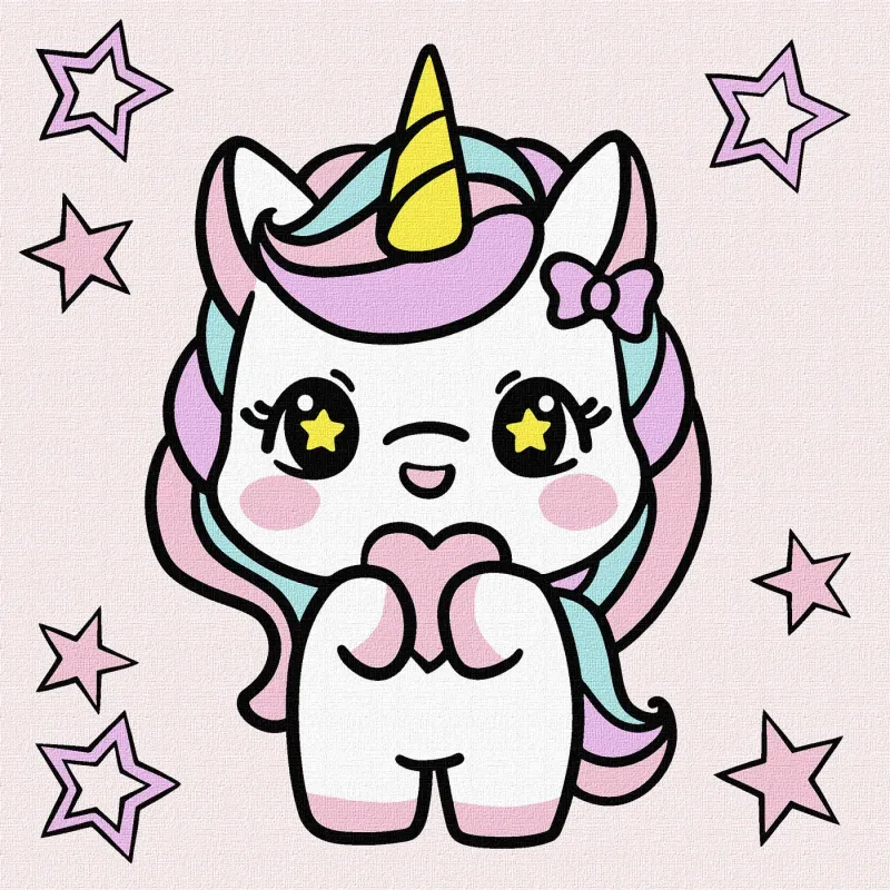 Painting by numbers - Playful unicorn
