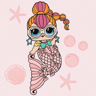 Картина по номерам - L.O.L. Surprise! Mermaids Neon QT