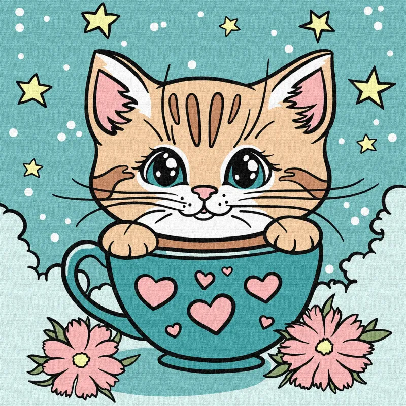 Картина за номерами - Чудовий котик ©art_selena_ua