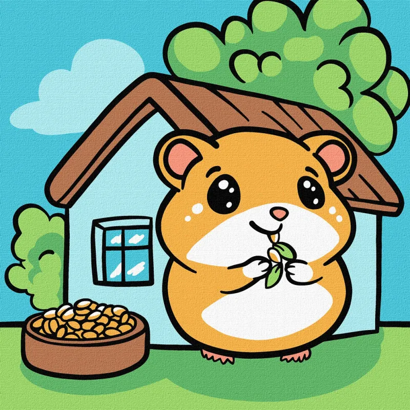 Painting by numbers - The hamster ©art_selena_ua