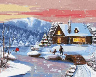 Картина за номерами - Сніжна прогулянка