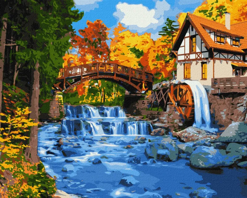 Картина за номерами - Будиночок з млином ©Галина Івашура