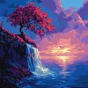 Painting by numbers - Sakura in the stream ©art_selena_ua
