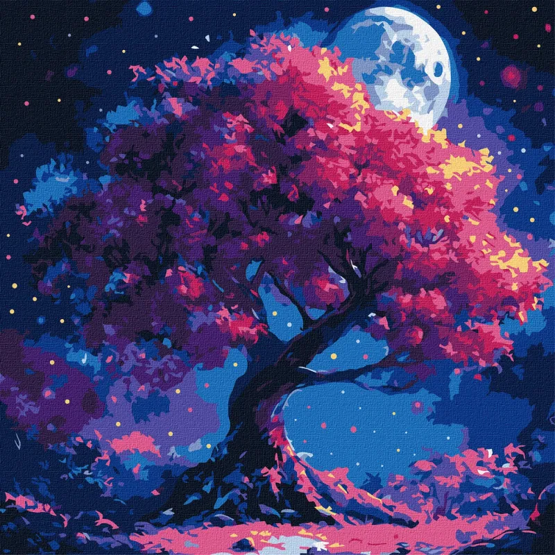Painting by numbers - Silhouette wood ©art_selena_ua