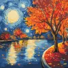 Картина по номерам - Осенняя ночь ©art_selena_ua