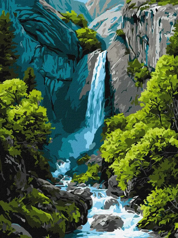Картина по номерам - Водопад в горах ©art_selena_ua