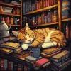 Картина за номерами - Пухнастий книголюб ©art_selena_ua