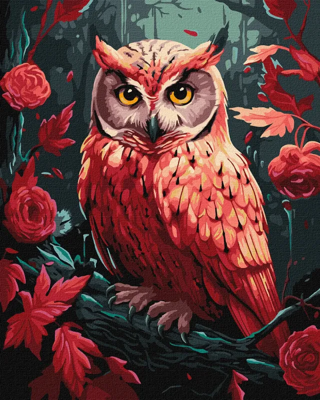 Картина по номерам - Красочная совушка с красками металлик extra ©art_selena_ua