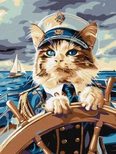 Картина по номерам - Кошачий адмирал ©art_selena_ua