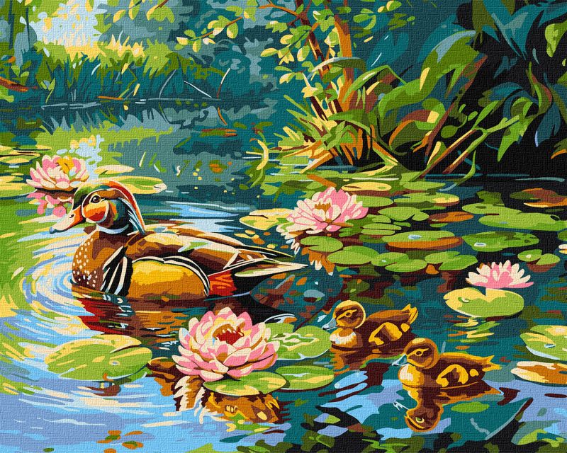 Картина по номерам - Утиное семейство ©art_selena_ua