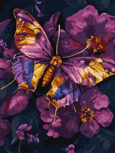 Картина за номерами - Золотий метелик з фарбами металік extra ©art_selena_ua