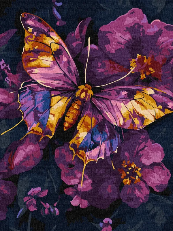 Картина по номерам - Золотая бабочка с красками металлик extra ©art_selena_ua