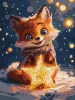 Картина по номерам - Мечтательный лисенок с красками металлик extra ©art_selena_ua