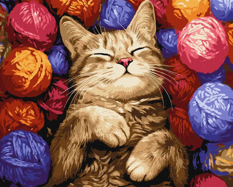 Картина по номерам - Кот в клубочках ©art_selena_ua