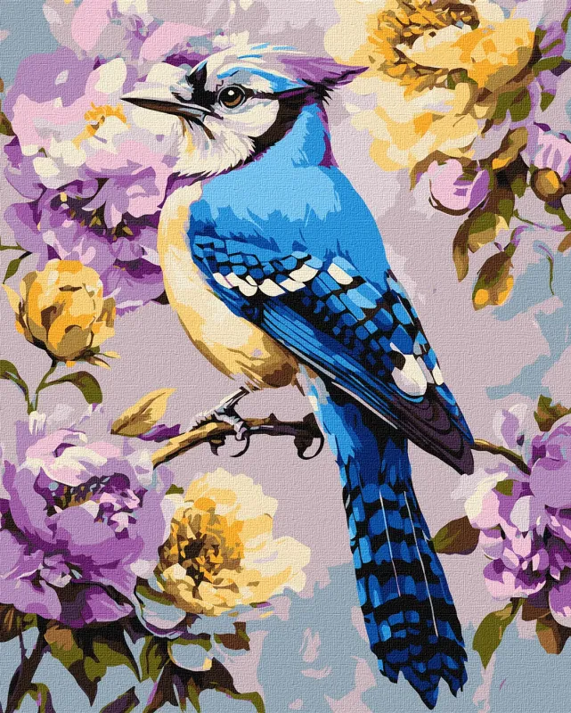 Картина по номерам - Сойка в пионах ©art_selena_ua