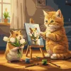 Картина по номерам - Кот художник ©art_selena_ua
