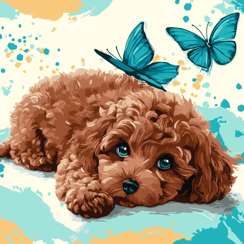 Картина за номерами - Милий пудель ©art_selena_ua