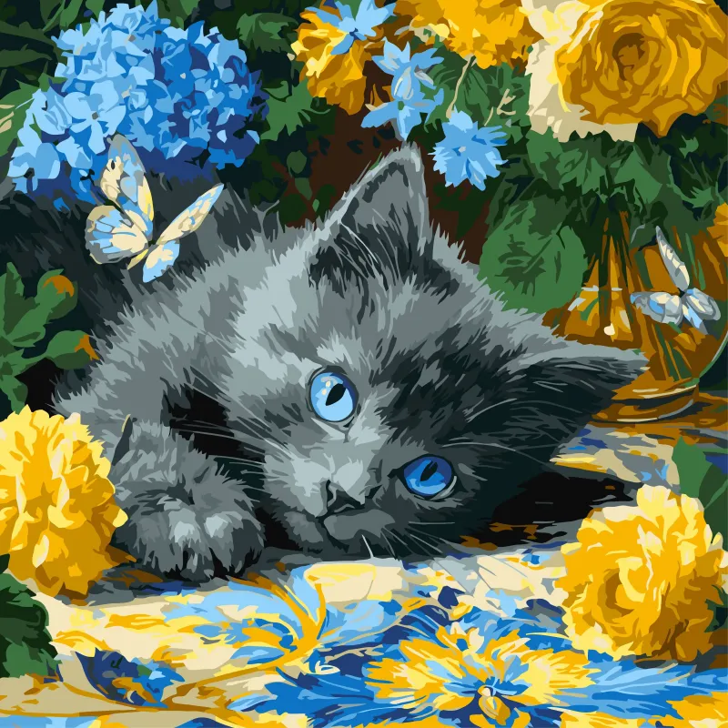 Картина за номерами - Кошеня блакитнооке ©art_selena_ua