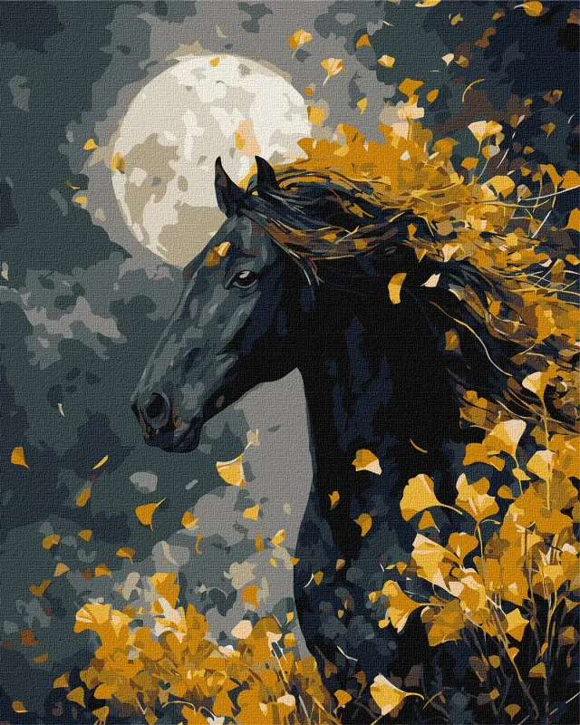 Картина по номерам - Лошадь и ветер с красками металлик ©art_selena_ua