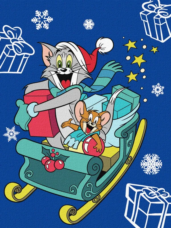 Картина по номерам - Tom and Jerry: на санках ©Warner Bros.