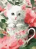 Painting by numbers - Flower cat ©art_selena_ua