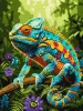 Картина за номерами - Барвистий лісовий хамелеон ©art_selena_ua