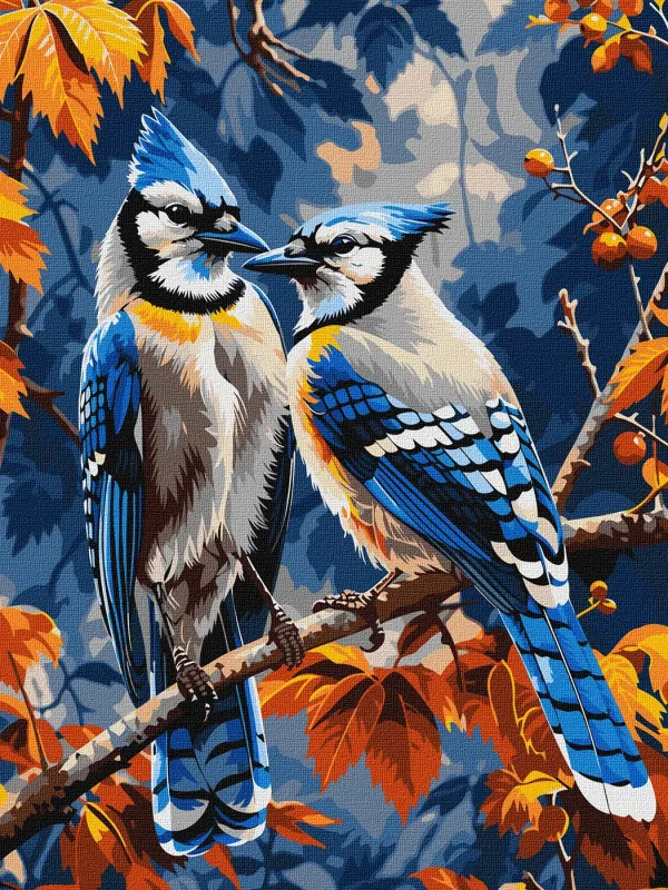 Картина за номерами - Блакитні сойки ©art_selena_ua