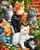 Картина за номерами - Кошенята у квітах ©art_selena_ua
