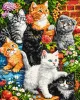 Картина за номерами - Кошенята у квітах ©art_selena_ua